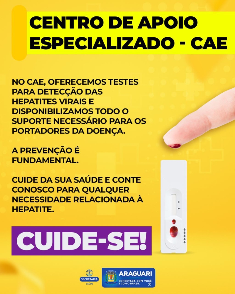 A prefeitura de Araguari, através da secretaria de Saúde, está promovendo a campanha “Julho Amarelo”, que é o mês da luta contra Hepatites Virais.