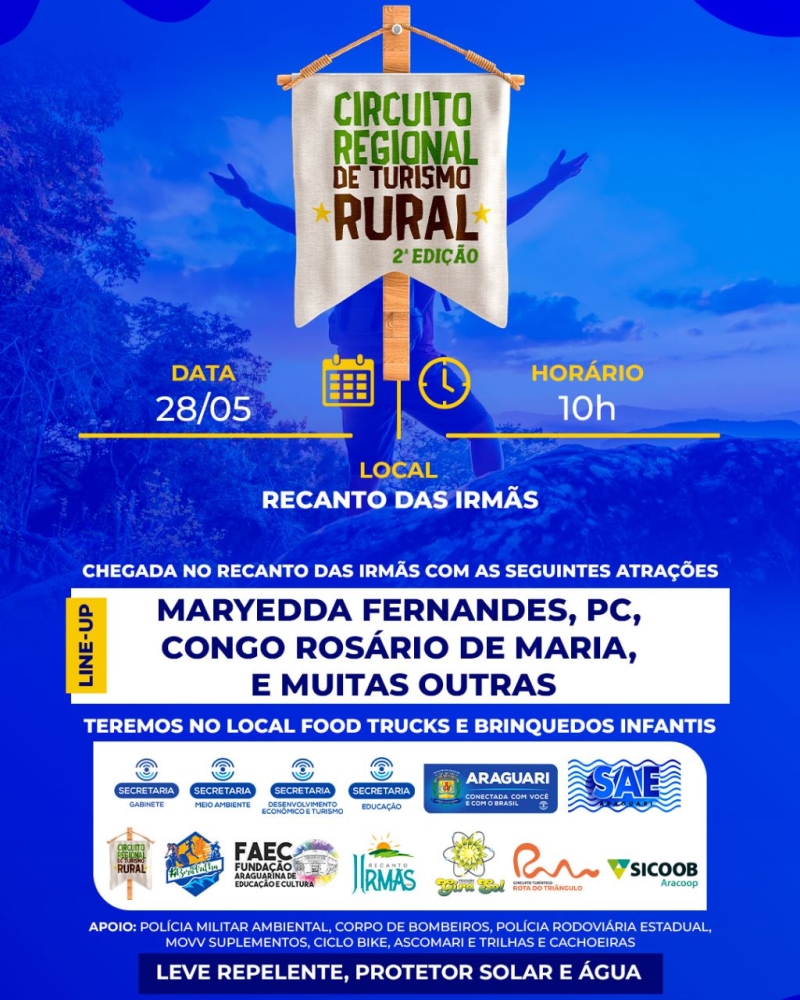 Prefeitura de Araguari promove Bora pra Trilha?! e 2ª edição do Circuito Regional de Turismo Rural
