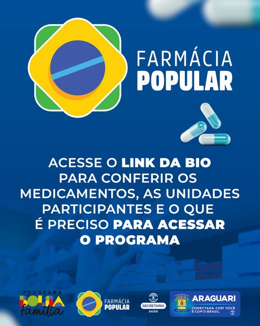 A Farmácia Popular tem a finalidade de garantir a continuidade do tratamento de doenças através de medicamentos gratuitos ou com descontos.