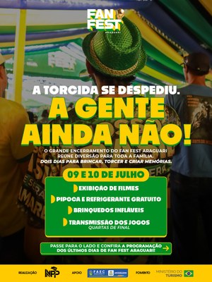FanFest Araguari promove programação especial de férias aberta à população com cinema, brinquedos infláveis e transmissão da Copa do Mundo