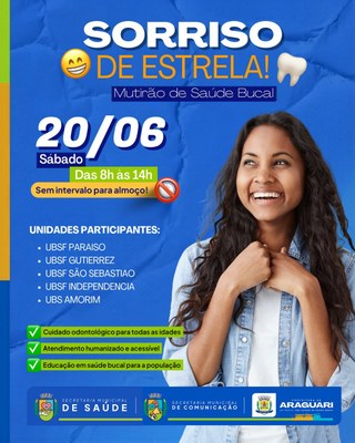 Prefeitura de Araguari realiza campanha “Sorriso de Estrelas” no dia 20 de junho