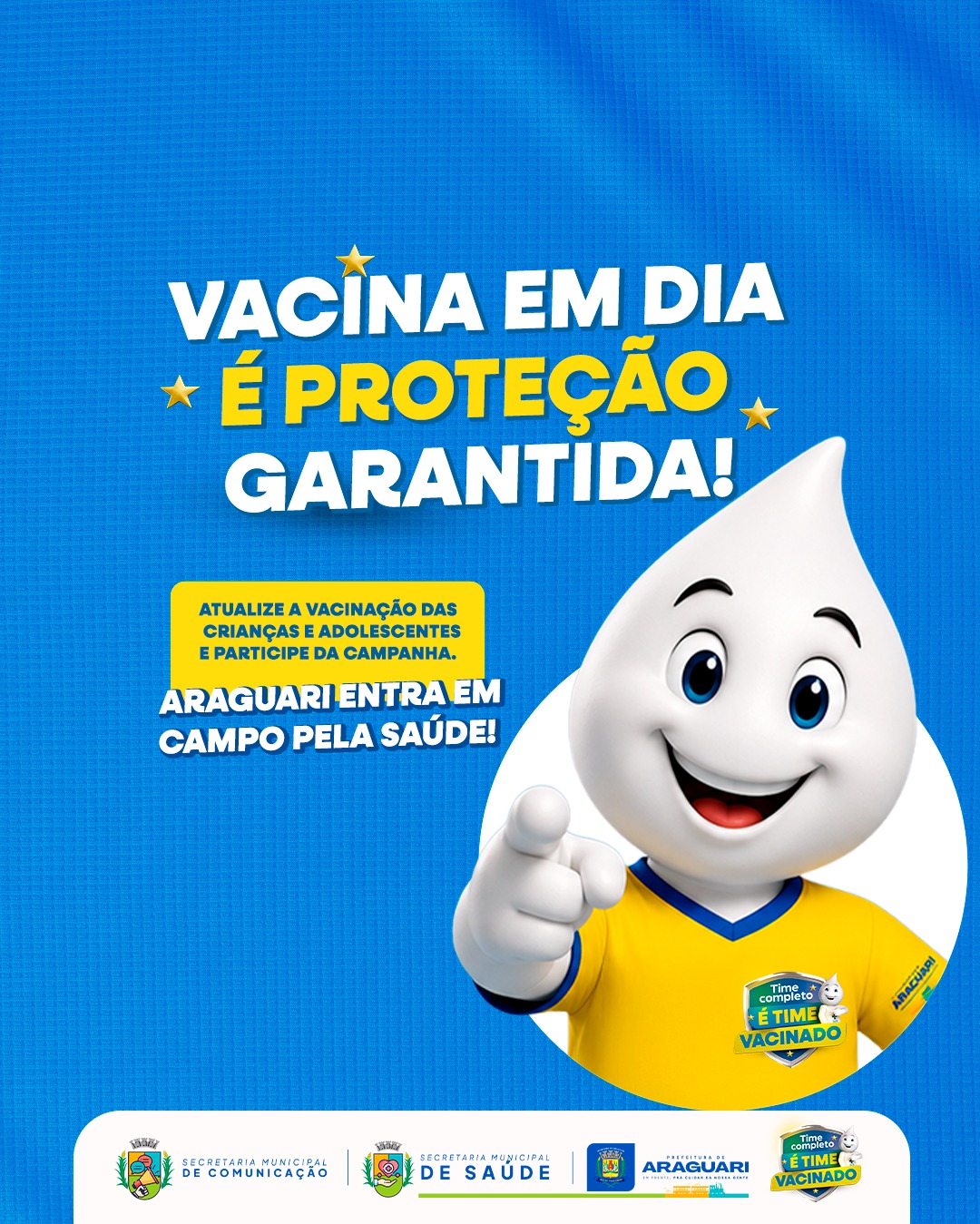 Vacinação em dia vale camisa: Prefeitura lança campanha especial da Copa do Mundo neste sábado